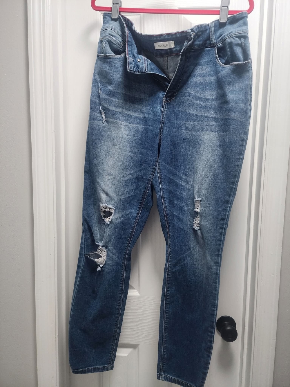 Cello Women's Distressed Blue Boyfriend Jeans